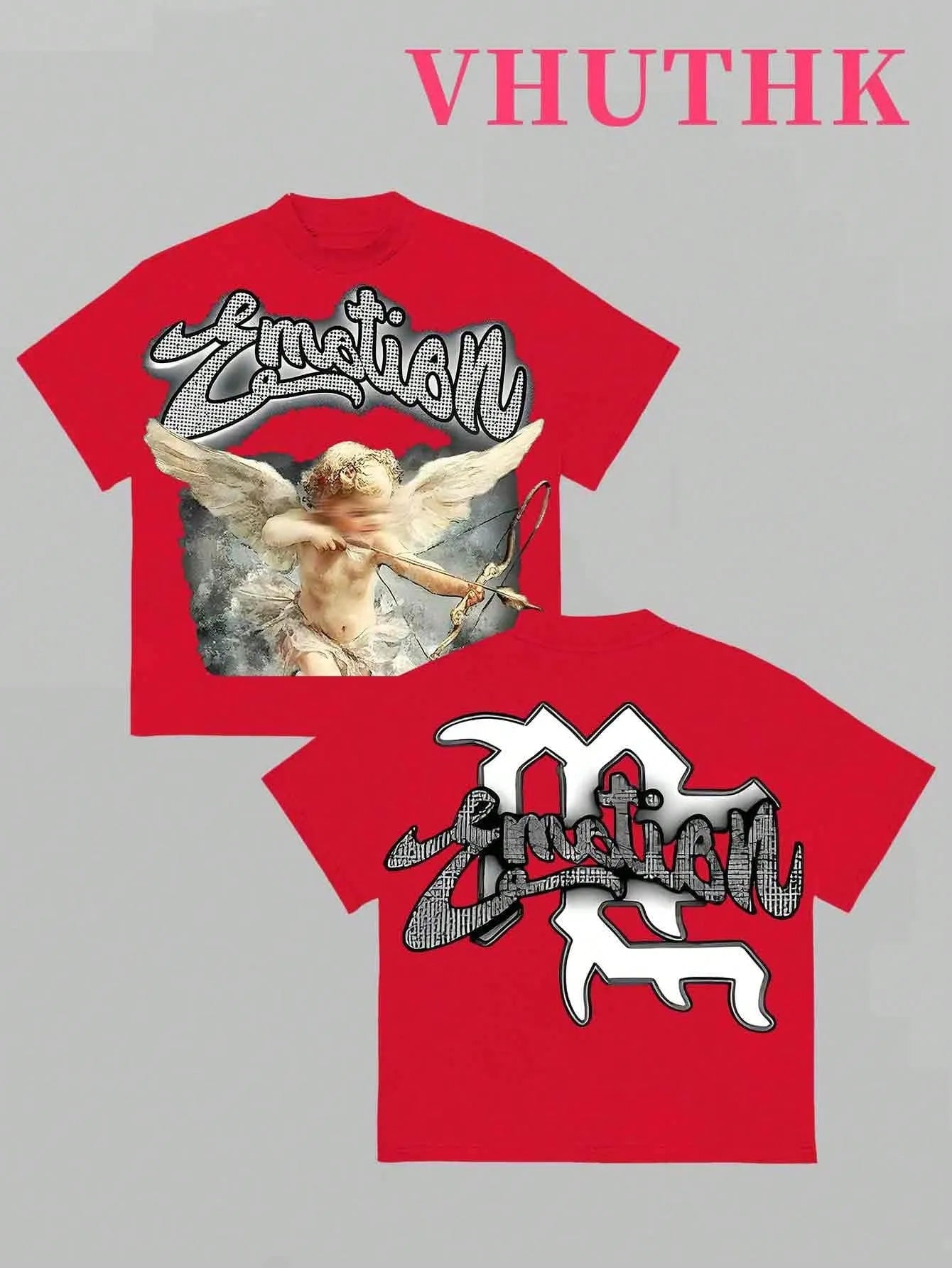 2026 Summer Men's T-shirt - Angel Print Breathable Lightweight Retro Street Style Men's T-shirt