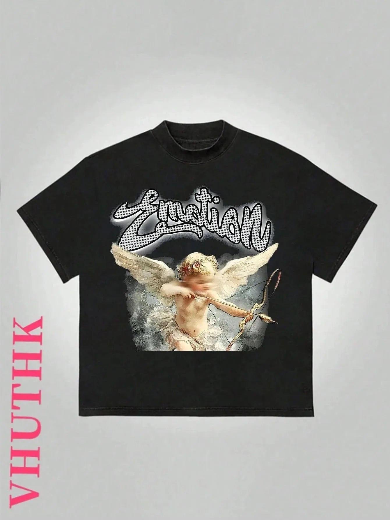 2026 Summer Men's T-shirt - Angel Print Breathable Lightweight Retro Street Style Men's T-shirt