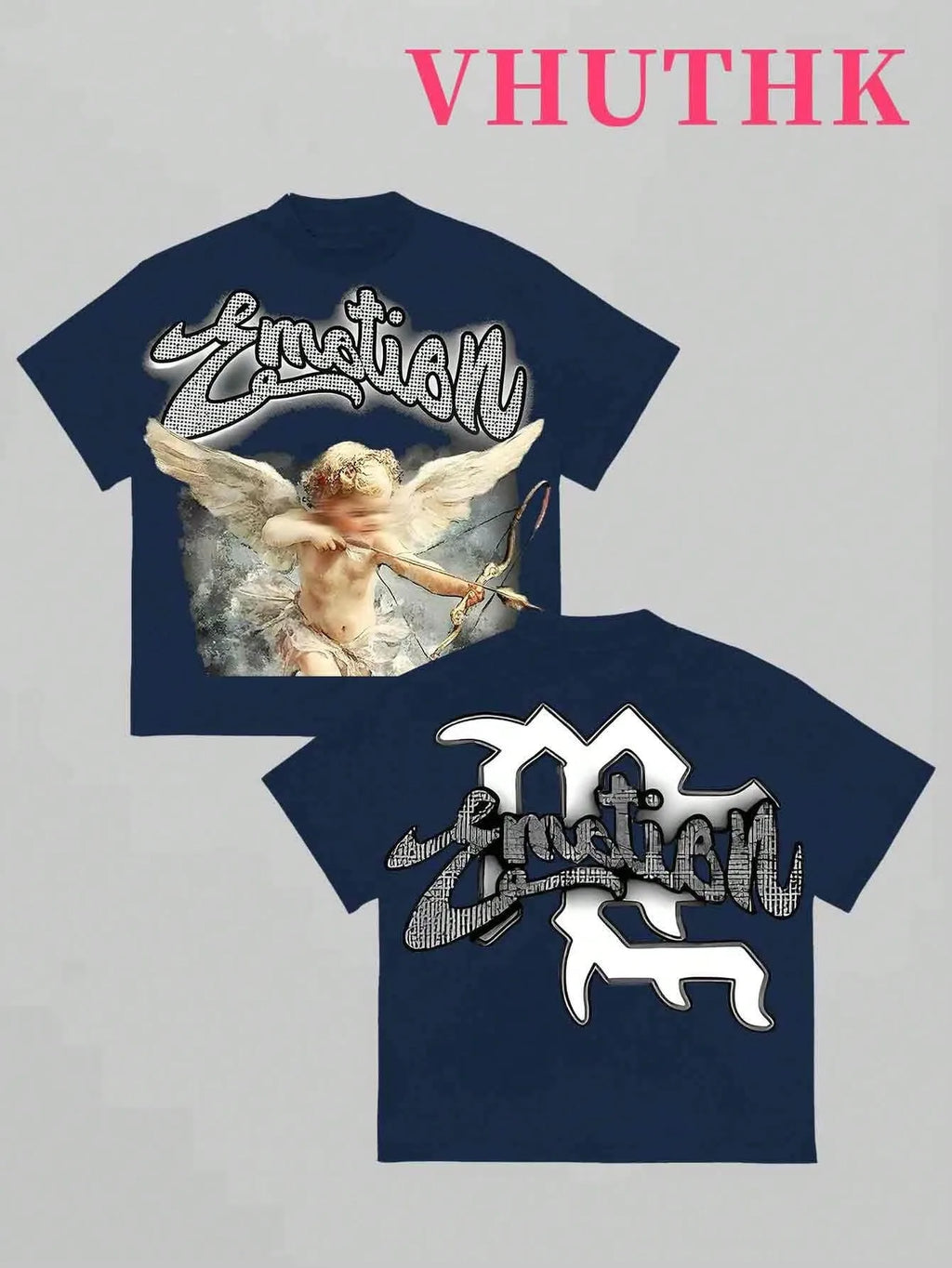 2026 Summer Men's T-shirt - Angel Print Breathable Lightweight Retro Street Style Men's T-shirt